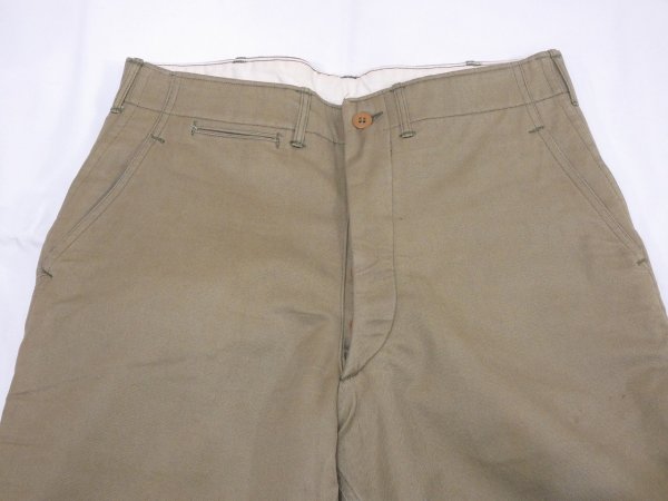 画像4: 40s US ARMY M-41 KERSEY LINED CHINO TROUSERS PANTS DEAD STOCK ? (4)