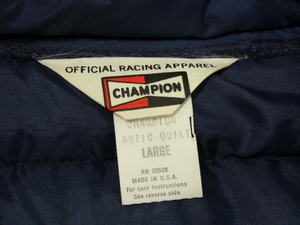 画像3: 70s CHAMPION SUPERKPLUG RACHING OFFICIAL QUILTING JACKET MADE IN USA (3)