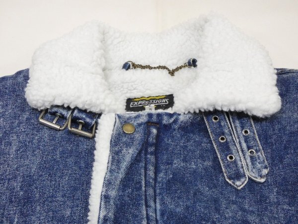 画像4: 80s EXPRESSIONS B-3 TYPE DENIM BOA JACKET (4)