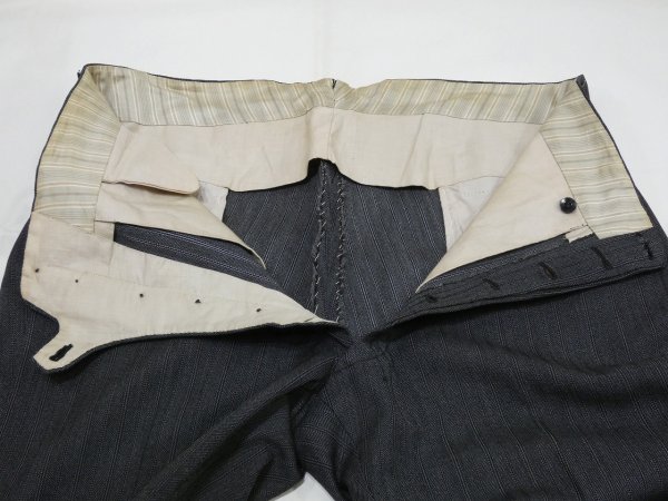 画像8: EARLY 20TH CENTURY 09s 1909s JOHN J HANTZ STRIPE WOOL SLACKS TROUSERS (8)