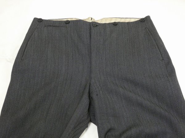 画像4: EARLY 20TH CENTURY 09s 1909s JOHN J HANTZ STRIPE WOOL SLACKS TROUSERS (4)