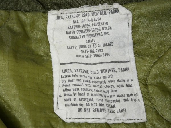 画像4: 70s US ARMY M-65 FISHTAIL PARKA with QUILTING LINER SMALL DEAD ？ (4)