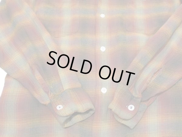 画像6: 60s 70s MONTGOMERY WARD OMBRE SHADOW PLAID  RAYON SHIRT (6)