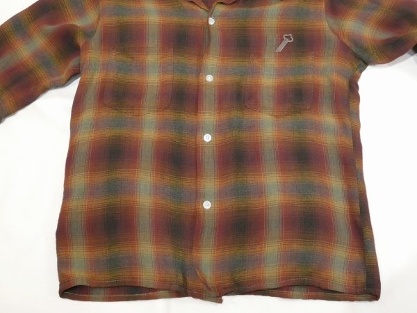 画像5: 60s 70s MONTGOMERY WARD OMBRE SHADOW PLAID  RAYON SHIRT (5)