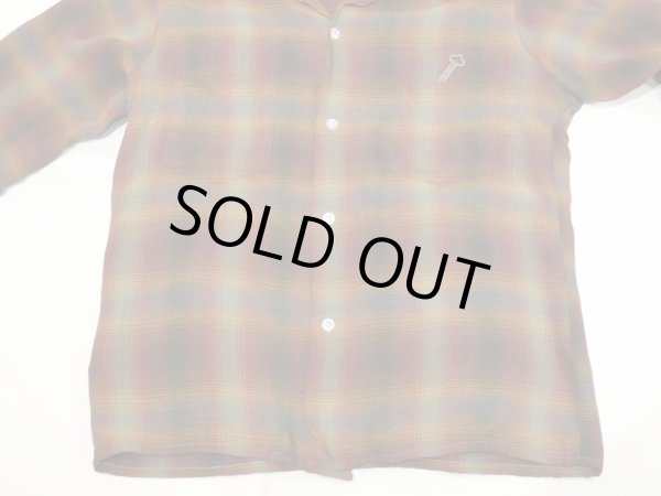 画像5: 60s 70s MONTGOMERY WARD OMBRE SHADOW PLAID  RAYON SHIRT (5)