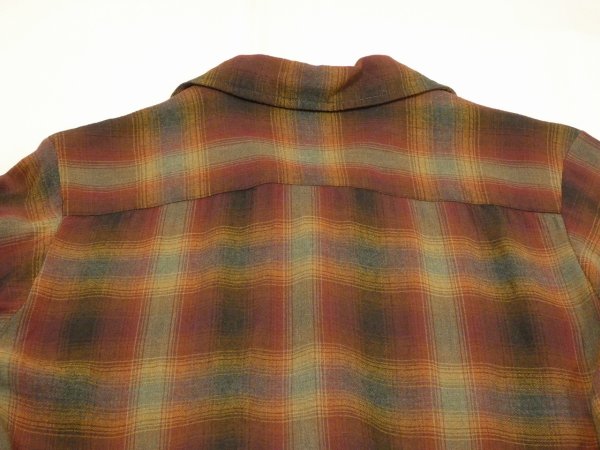 画像7: 60s 70s MONTGOMERY WARD OMBRE SHADOW PLAID  RAYON SHIRT (7)