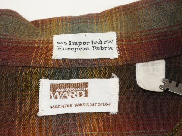 画像3: 60s 70s MONTGOMERY WARD OMBRE SHADOW PLAID  RAYON SHIRT (3)