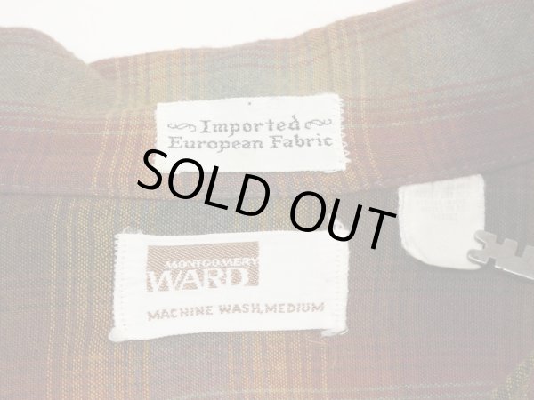 画像3: 60s 70s MONTGOMERY WARD OMBRE SHADOW PLAID  RAYON SHIRT (3)