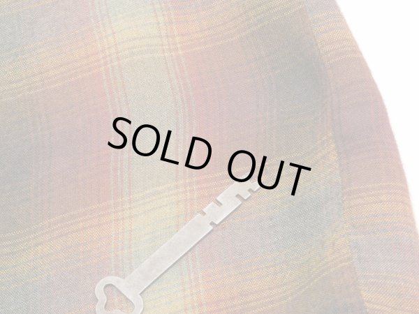 画像8: 60s 70s MONTGOMERY WARD OMBRE SHADOW PLAID  RAYON SHIRT (8)