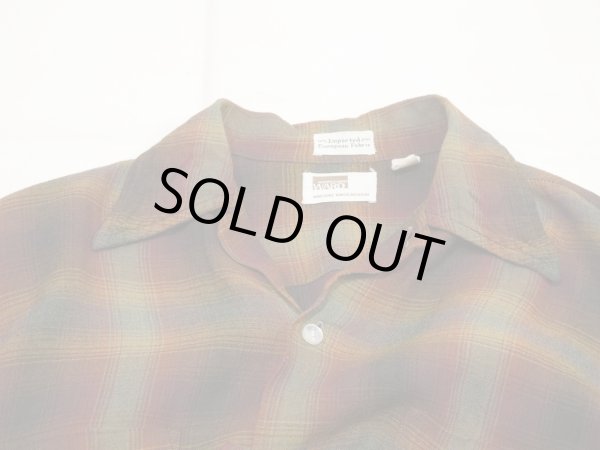 画像4: 60s 70s MONTGOMERY WARD OMBRE SHADOW PLAID  RAYON SHIRT (4)