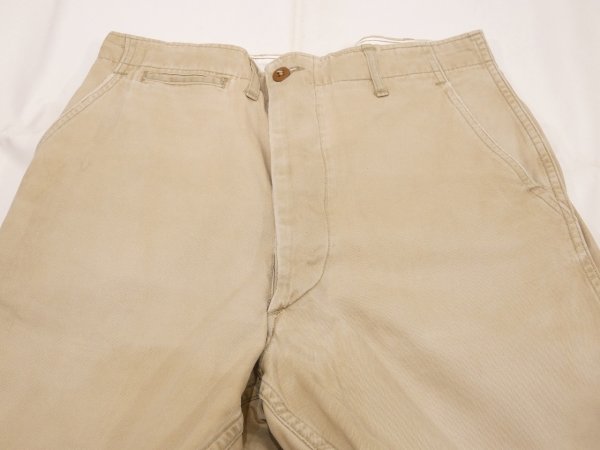 画像4: 50s US ARMY M-45 COTTON KHAKI CHINO TROUSERS PANTS TWO TONE (4)