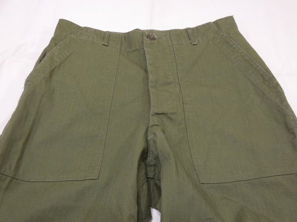 画像4: 50s US ARMY OD-7 M-47 HBT UTILITY TROUSERS BAKER PANTS ONE WASH (4)