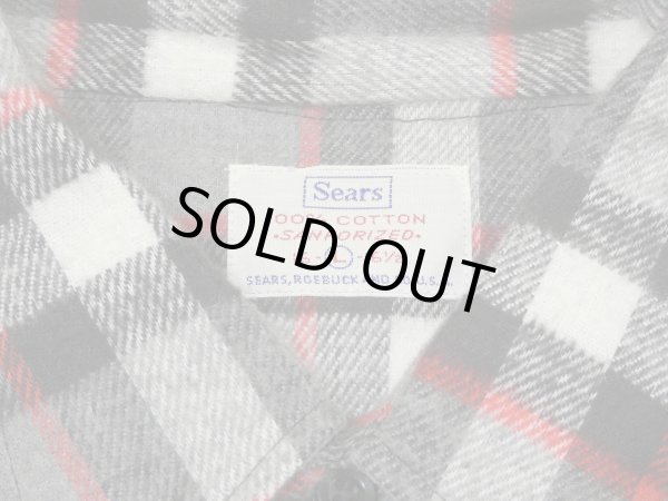 画像3: 60s Sears COTTON FLANNEL WORK SHIRT DEAD STOCK (3)