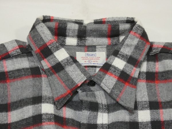 画像4: 60s Sears COTTON FLANNEL WORK SHIRT DEAD STOCK (4)