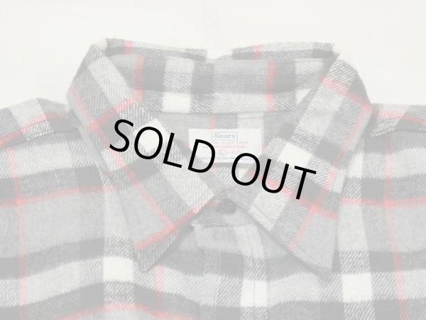 画像4: 60s Sears COTTON FLANNEL WORK SHIRT DEAD STOCK (4)