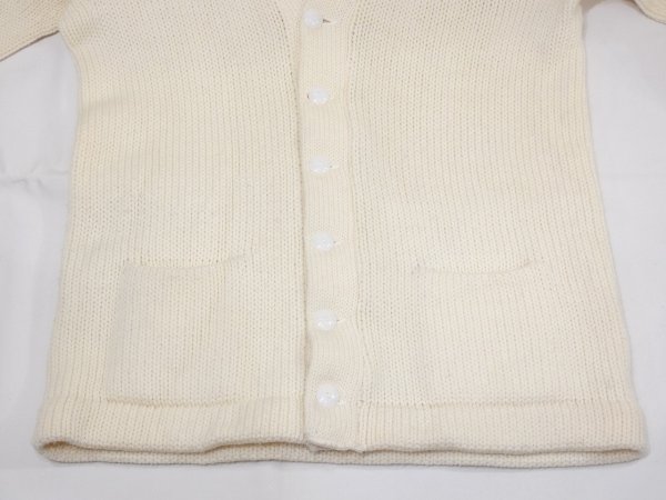 画像5: 60s Lanza WHITE LOW GAUGE WOOL CARDIGAN (5)