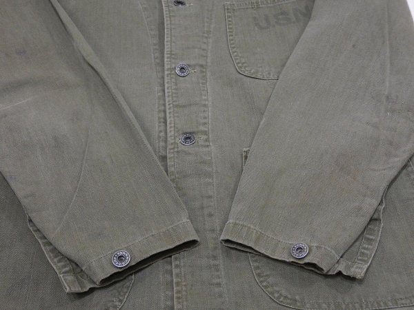 画像11: 40s US NAVY USN N-3 HBT UTILITY JACKET COVERALL (11)
