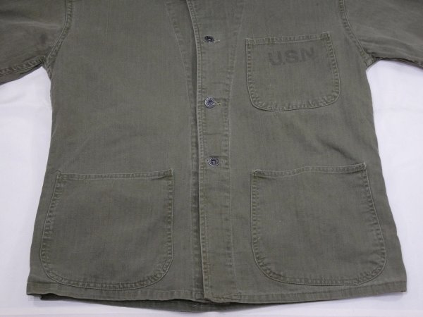 画像7: 40s US NAVY USN N-3 HBT UTILITY JACKET COVERALL (7)