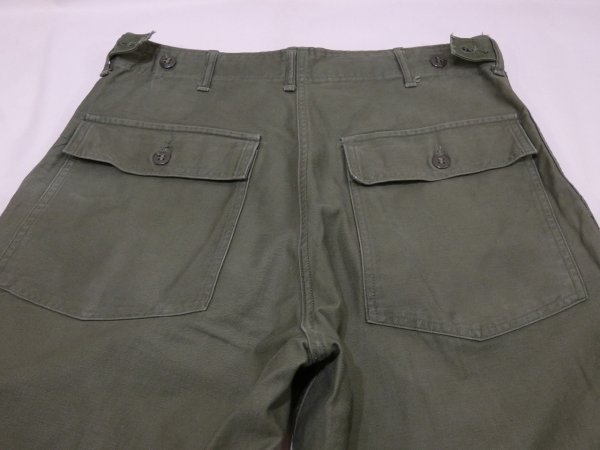 画像12: 60s '62 US ARMY OG-107 COTTON SATEEN UTILITY TROUSERS BAKER PANTS 1st LATE TYPE (12)