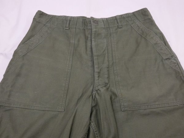 画像4: 60s '62 US ARMY OG-107 COTTON SATEEN UTILITY TROUSERS BAKER PANTS 1st LATE TYPE (4)