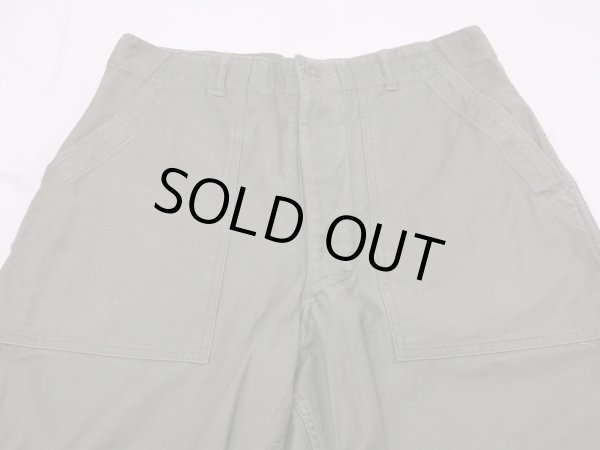 画像4: 60s '62 US ARMY OG-107 COTTON SATEEN UTILITY TROUSERS BAKER PANTS 1st LATE TYPE (4)