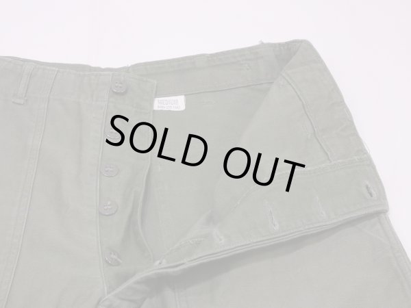 画像8: 60s '62 US ARMY OG-107 COTTON SATEEN UTILITY TROUSERS BAKER PANTS 1st LATE TYPE (8)