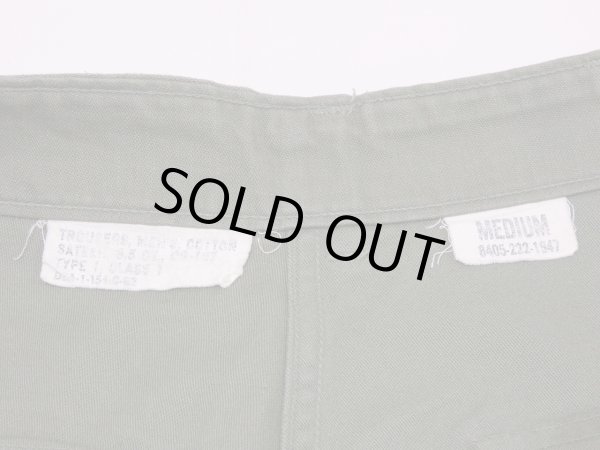 画像9: 60s '62 US ARMY OG-107 COTTON SATEEN UTILITY TROUSERS BAKER PANTS 1st LATE TYPE (9)
