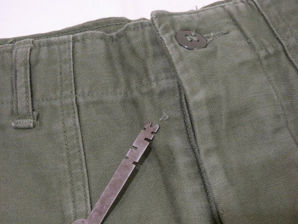 画像5: 60s '62 US ARMY OG-107 COTTON SATEEN UTILITY TROUSERS BAKER PANTS 1st LATE TYPE (5)