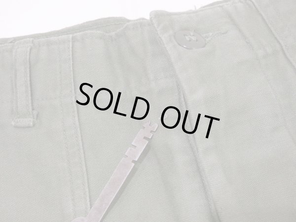 画像5: 60s '62 US ARMY OG-107 COTTON SATEEN UTILITY TROUSERS BAKER PANTS 1st LATE TYPE (5)