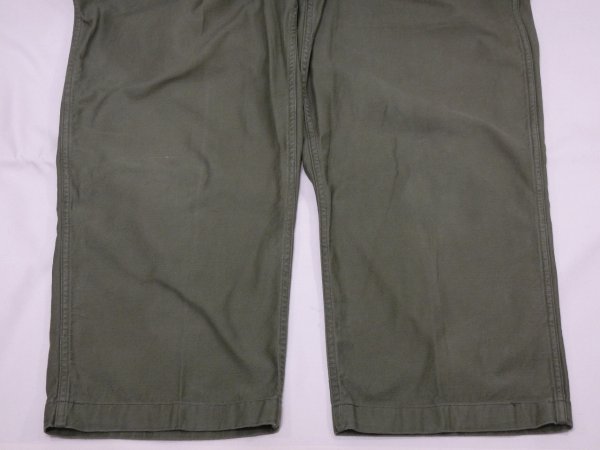 画像10: 60s '62 US ARMY OG-107 COTTON SATEEN UTILITY TROUSERS BAKER PANTS 1st LATE TYPE (10)