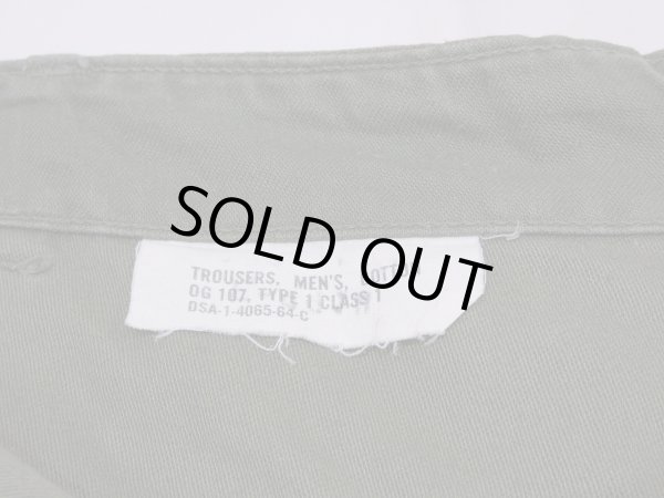 画像6: 60s '64 US ARMY OG-107 COTTON SATEEN UTILITY BAKER PANTS TWO TONE (6)