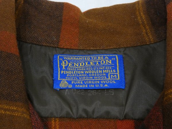 画像3: 70s Pendleton BROWN PLAID BOARD SHIRT (3)