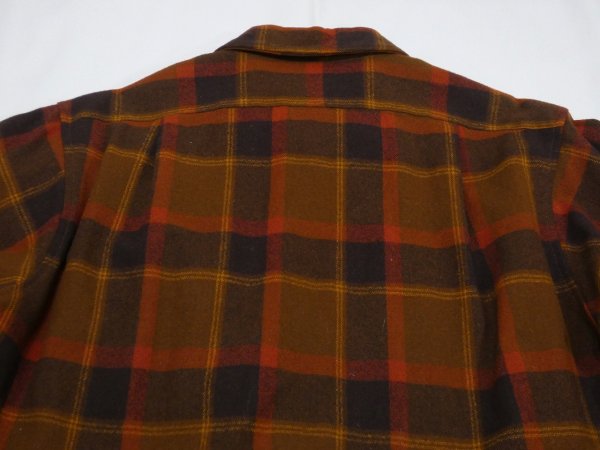 画像9: 70s Pendleton BROWN PLAID BOARD SHIRT (9)