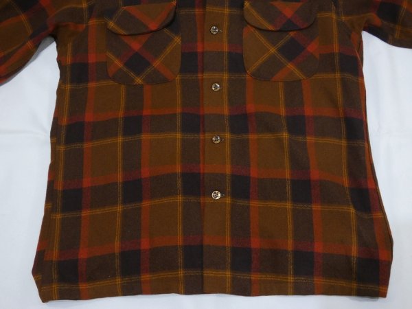 画像6: 70s Pendleton BROWN PLAID BOARD SHIRT (6)