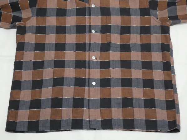 画像7: 50s Lanier by Oxford BLOCK CHECK AND WOVEN BORDER LOOP COLLAR BOX SHIRT (7)