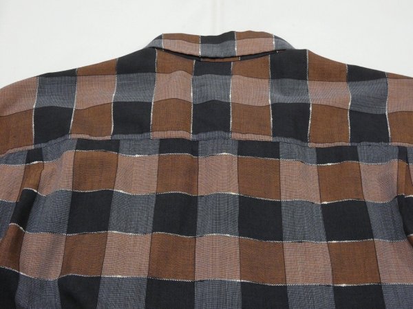 画像10: 50s Lanier by Oxford BLOCK CHECK AND WOVEN BORDER LOOP COLLAR BOX SHIRT (10)