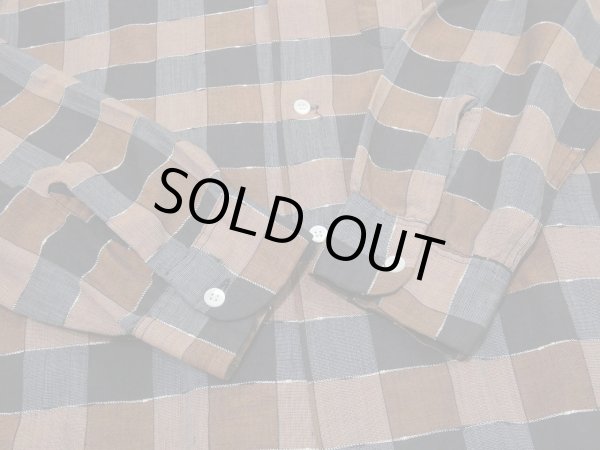 画像9: 50s Lanier by Oxford BLOCK CHECK AND WOVEN BORDER LOOP COLLAR BOX SHIRT (9)