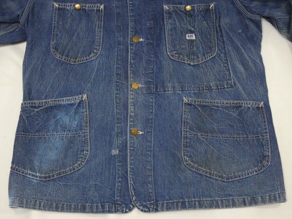 画像8: 50s Lee 91-J DENIM CHORE JACKET COVERALL  (8)