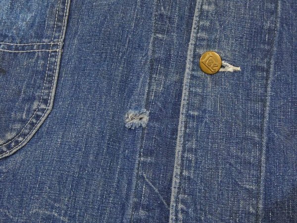 画像10: 50s Lee 91-J DENIM CHORE JACKET COVERALL  (10)