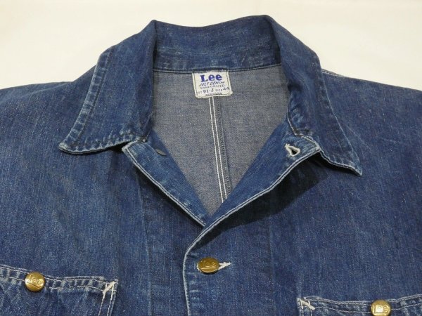 画像5: 50s Lee 91-J DENIM CHORE JACKET COVERALL  (5)