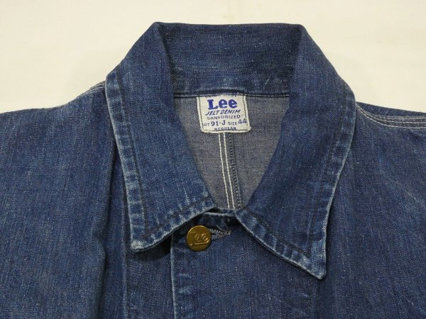 画像4: 50s Lee 91-J DENIM CHORE JACKET COVERALL  (4)