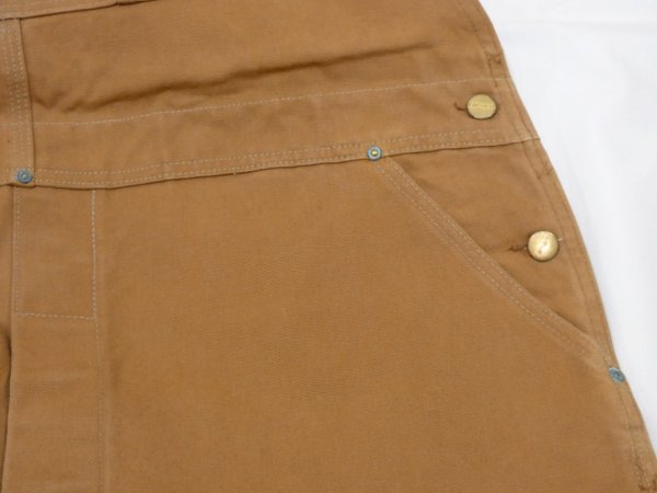 画像6: 80s Carhartt DOUBLE KNEE BROWN DUCK OVERALL DEAD STOCK ONE WASH MADE IN USA (6)