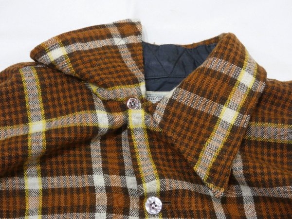 画像5: 70s JC PENNEY BROWN PLAID BOARD SHIRT STYLE WOOL BOX SHIRT (5)