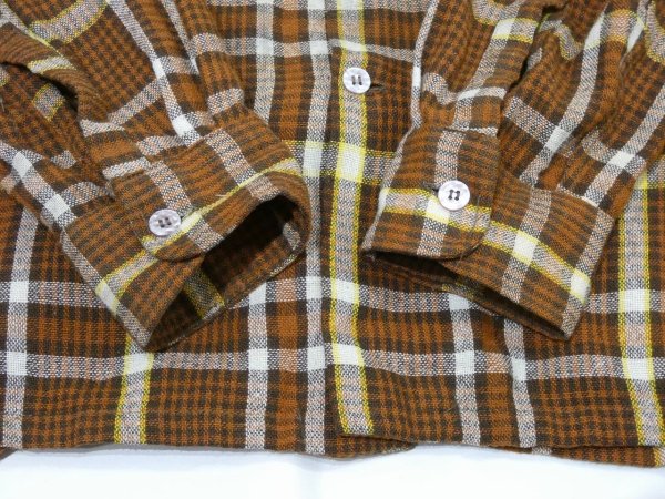 画像9: 70s JC PENNEY BROWN PLAID BOARD SHIRT STYLE WOOL BOX SHIRT (9)