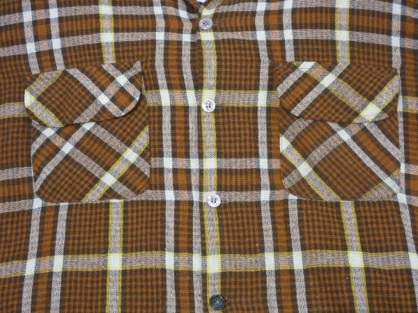 画像6: 70s JC PENNEY BROWN PLAID BOARD SHIRT STYLE WOOL BOX SHIRT (6)