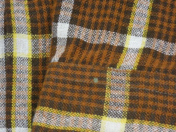 画像10: 70s JC PENNEY BROWN PLAID BOARD SHIRT STYLE WOOL BOX SHIRT (10)