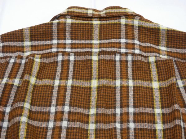 画像11: 70s JC PENNEY BROWN PLAID BOARD SHIRT STYLE WOOL BOX SHIRT (11)