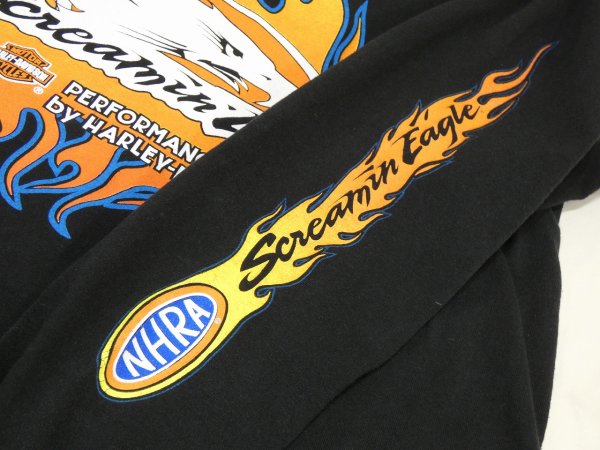 画像10: 00s  HARLEY DAVIDSON FLONT SLEEVE PRINT LONG SLEEVE L/S T-SHIRT (10)