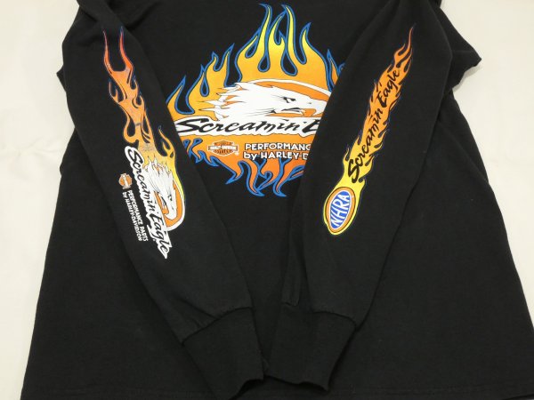 画像8: 00s  HARLEY DAVIDSON FLONT SLEEVE PRINT LONG SLEEVE L/S T-SHIRT (8)