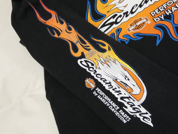 画像9: 00s  HARLEY DAVIDSON FLONT SLEEVE PRINT LONG SLEEVE L/S T-SHIRT (9)